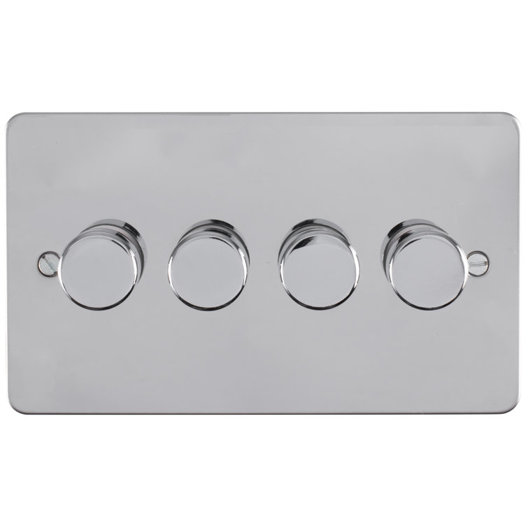 Eurolite 4 Gang 2 Way Dimmer Enhance Flat Polished Plate Matching Knobs